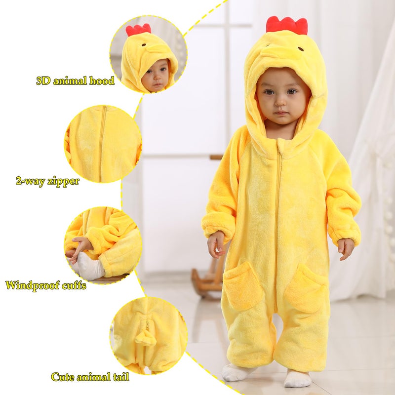 TONWHAR Kid's and Toddler's Costume Baby Animal Outfit Baby Boys' Girls' One-Piece Rompers Jumpsuit(1-3M,Chiken) - Image 2
